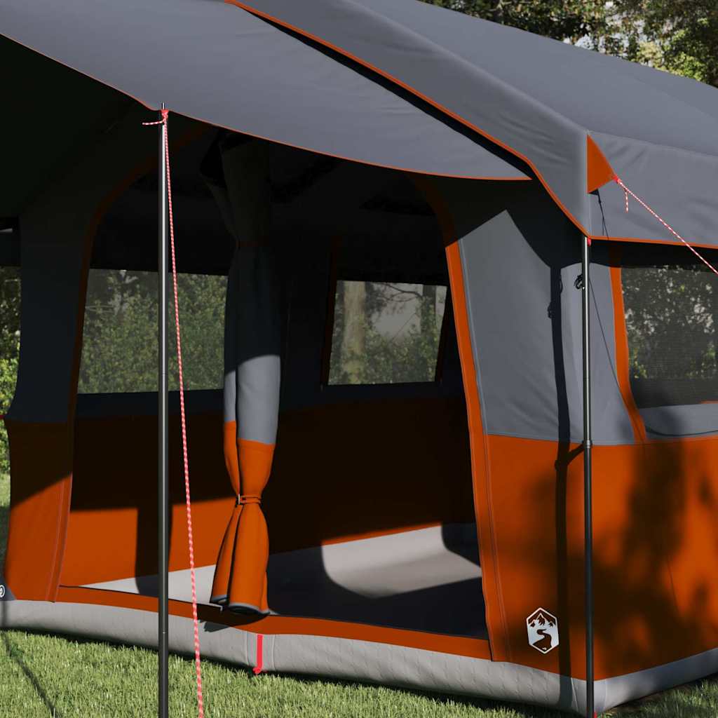 Tente familiale Vidaxx avec toit gris et orange 324 x 255 x 230 cm