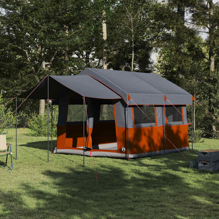 Tente familiale Vidaxx avec toit gris et orange 324 x 255 x 230 cm