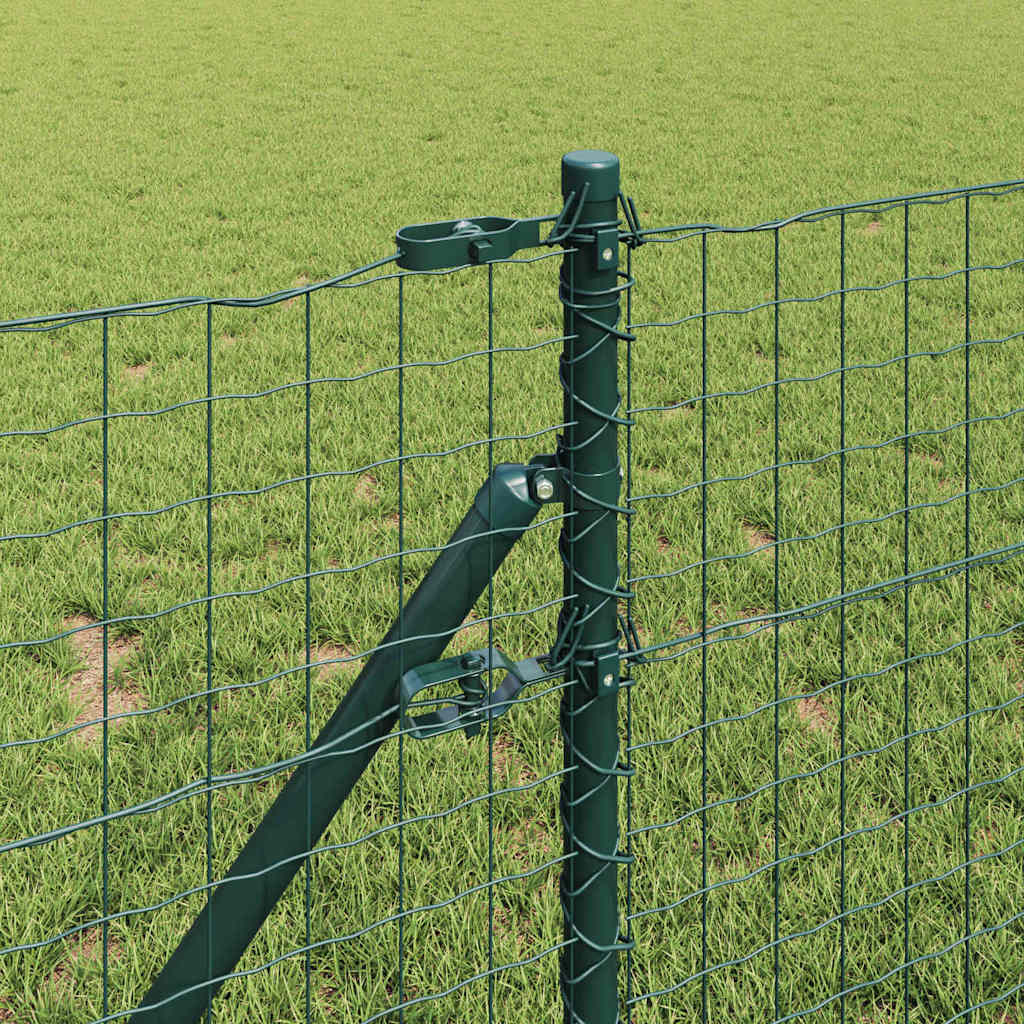 Vidaxl poteau de clôture 13 pcs acier vert