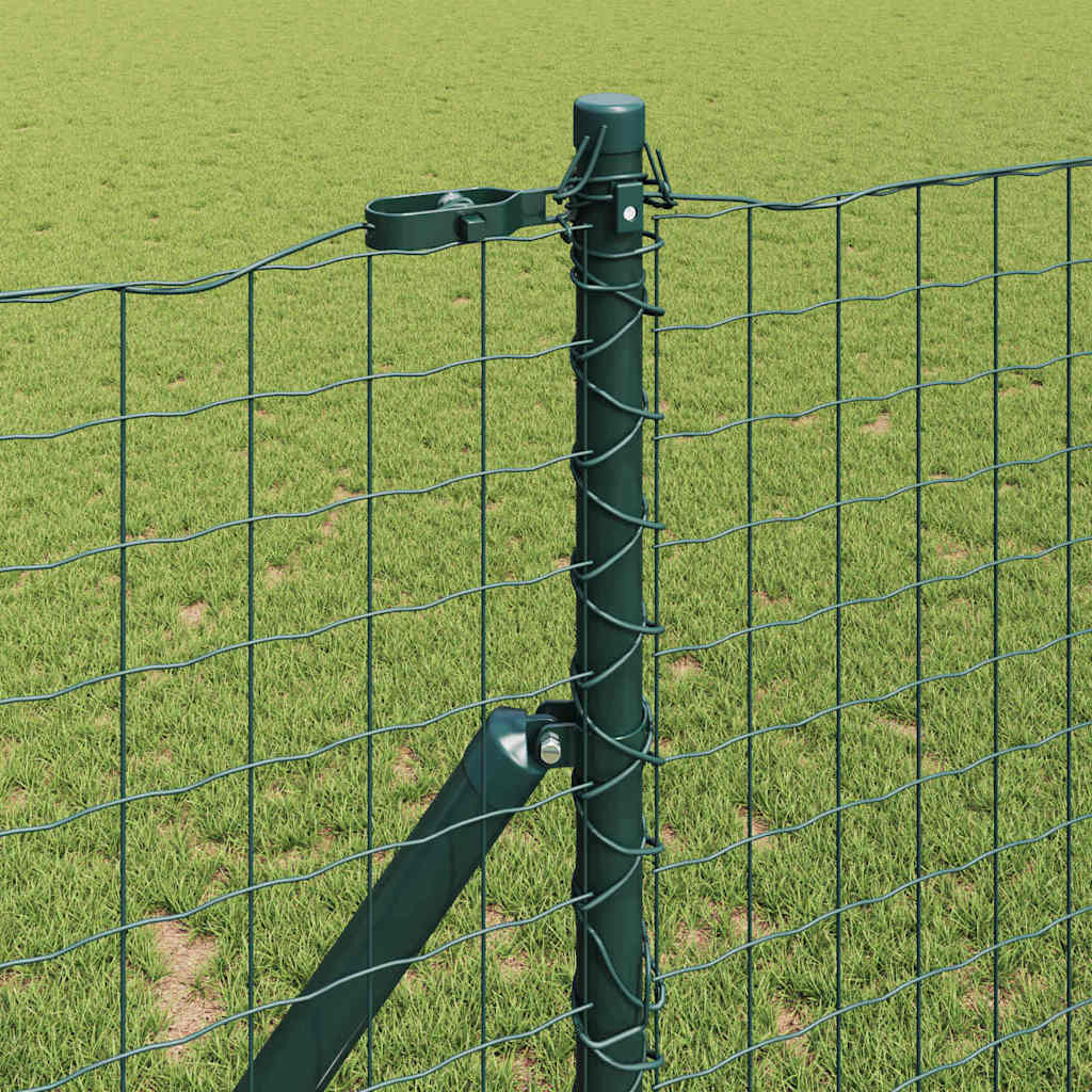 Vidaxl poteau de clôture 13 pcs acier vert