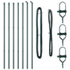 Vidaxl poteau de clôture 7 pcs acier vert