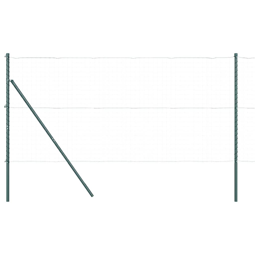 Vidaxl poteau de clôture 13 pcs acier vert