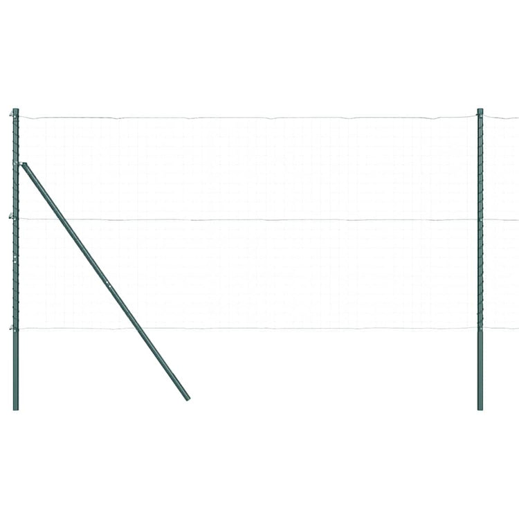 Vidaxl poteau de clôture 13 pcs acier vert