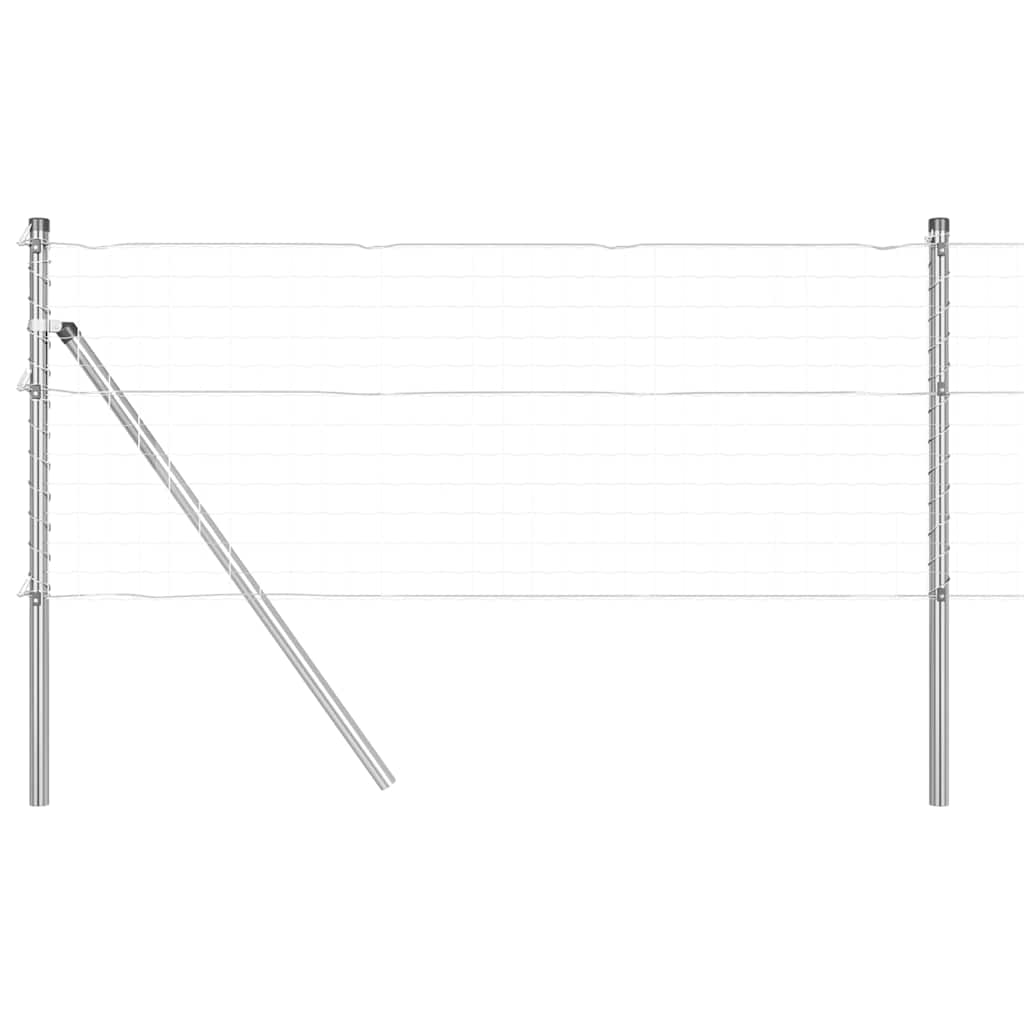 Vidaxl poteau de clôture 13 pcs acier argenté