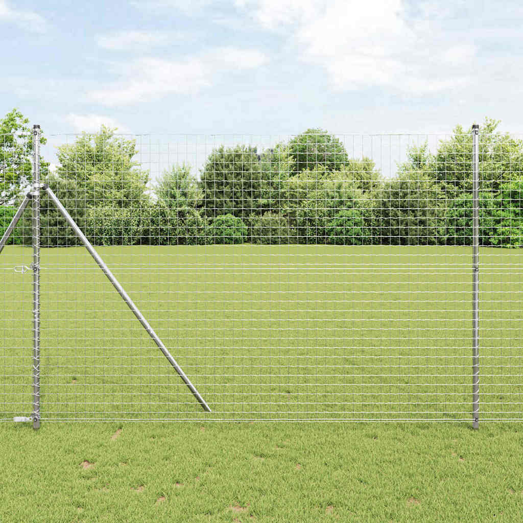 Vidaxl poteau de clôture 13 pcs acier argenté