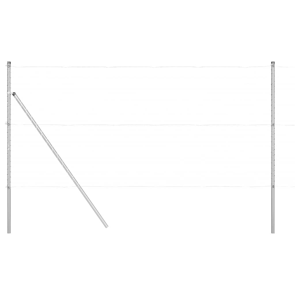 Vidaxl poteau de clôture 13 pcs acier argenté