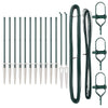 Vidaxl poteau de clôture 13 pcs acier vert