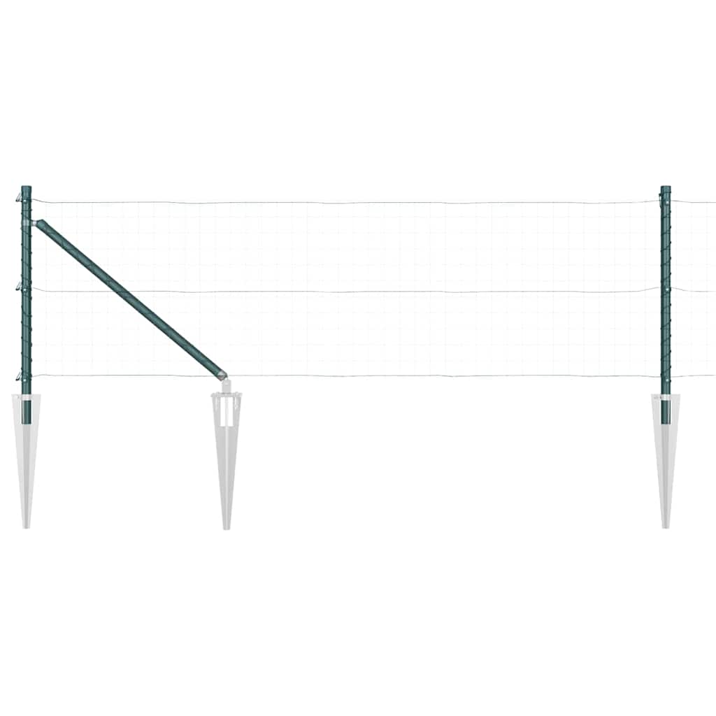 Vidaxl poteau de clôture 13 pcs acier vert