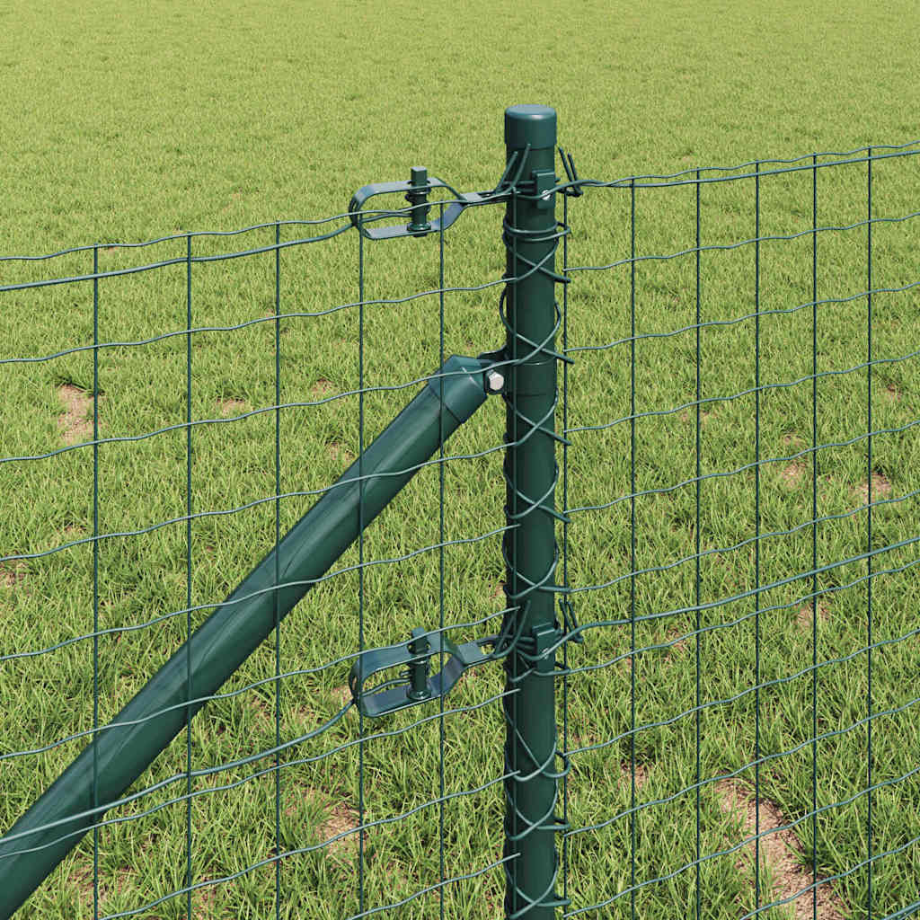 Vidaxl poteau de clôture 13 pcs acier vert
