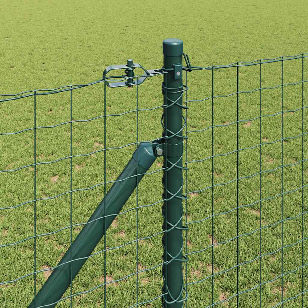 Vidaxl poteau de clôture 13 pcs acier vert