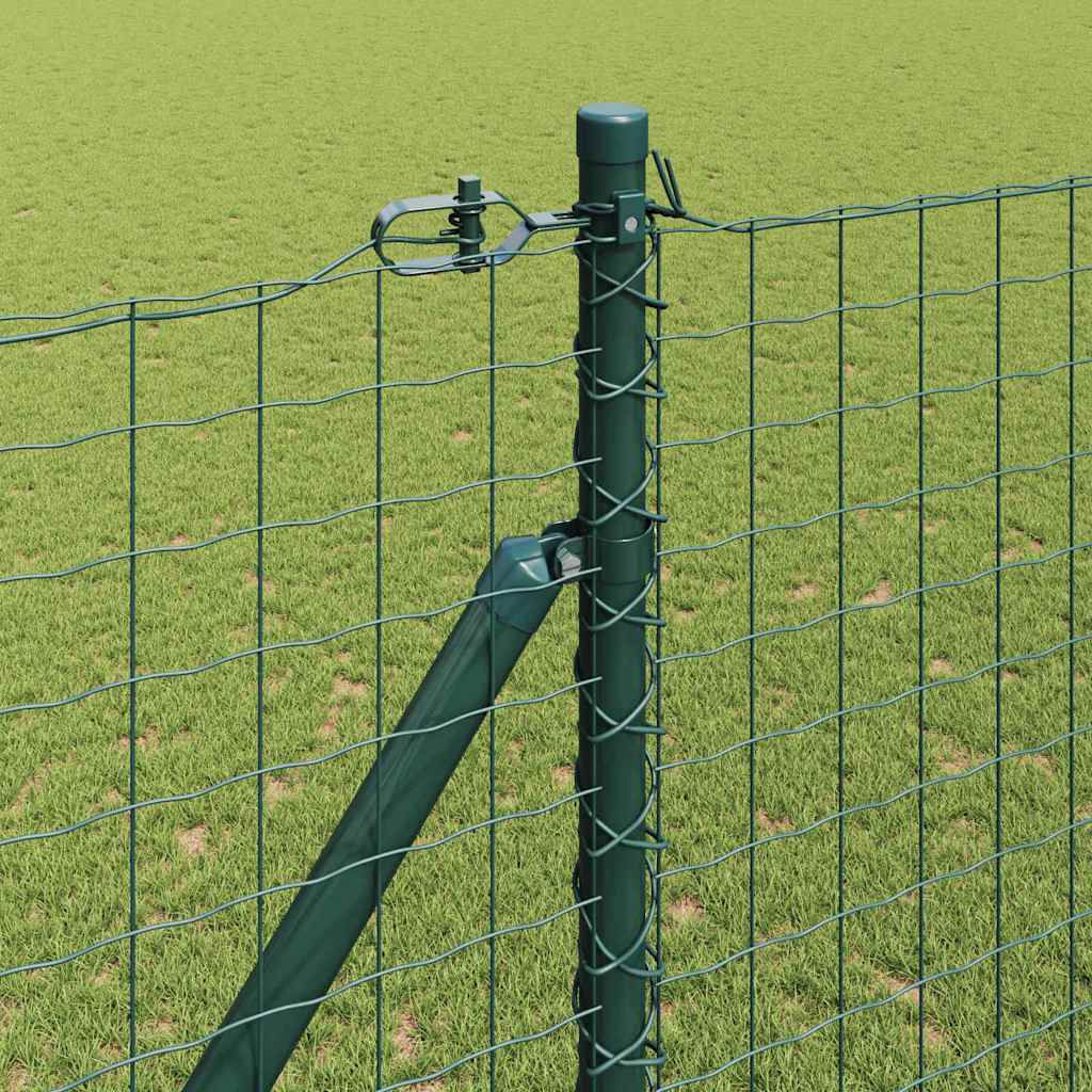 Vidaxl poteau de clôture 13 pcs acier vert