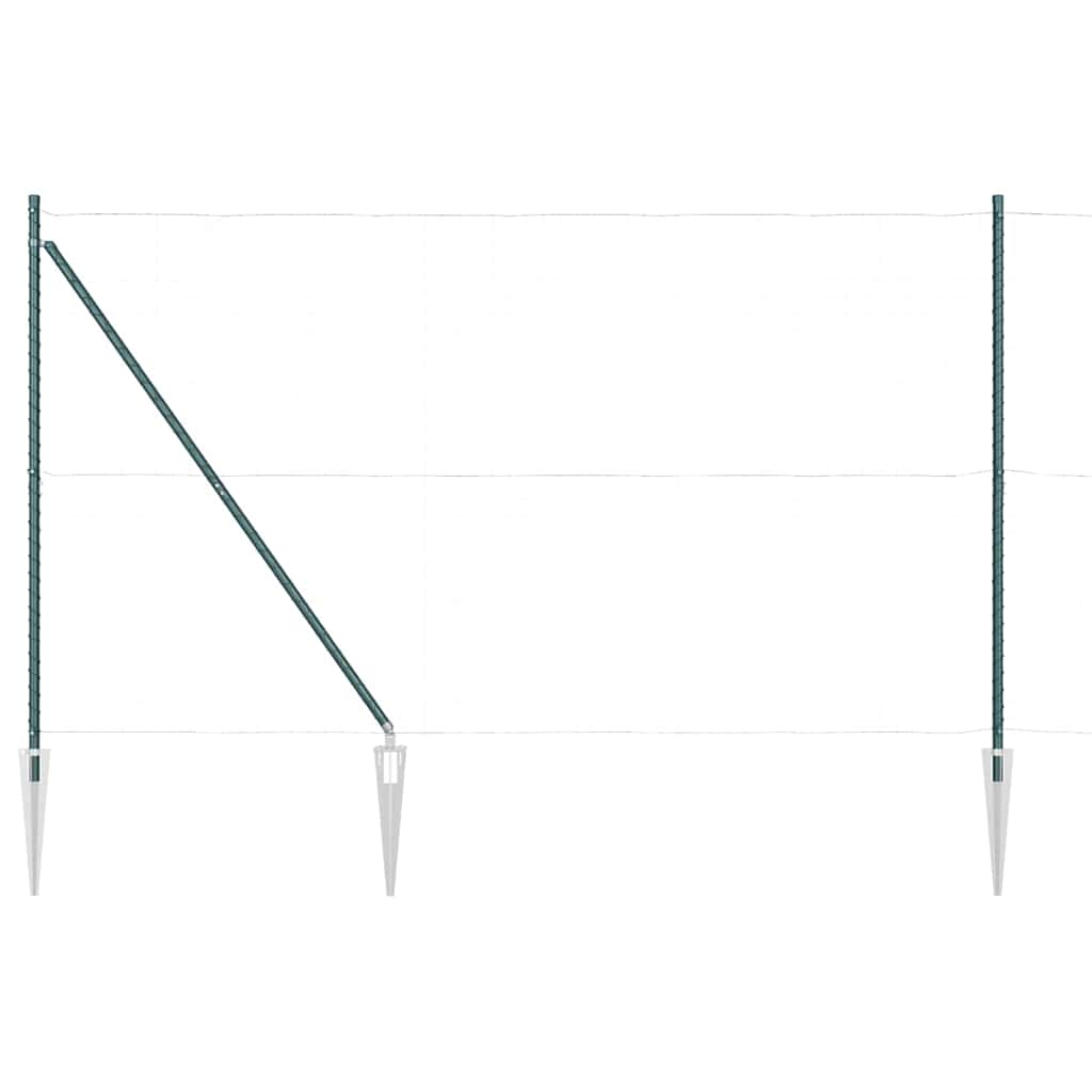 Vidaxl poteau de clôture 13 pcs acier vert