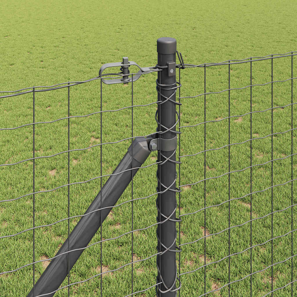 Vidaxl poteau de clôture 13 pcs acier gris