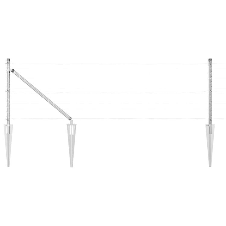 Vidaxl poteau de clôture 13 pcs acier argenté