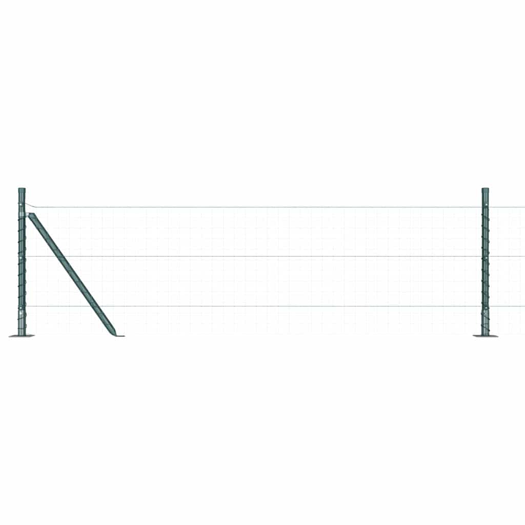 Vidaxl poteau de clôture 13 pcs acier vert