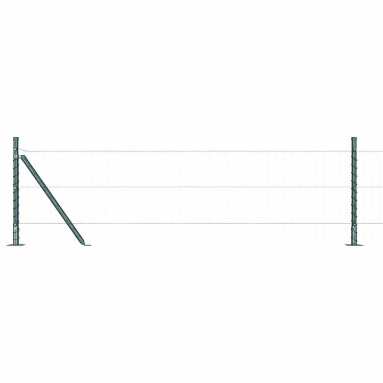 Vidaxl poteau de clôture 13 pcs acier vert