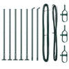 Vidaxl poteau de clôture 7 pcs acier vert