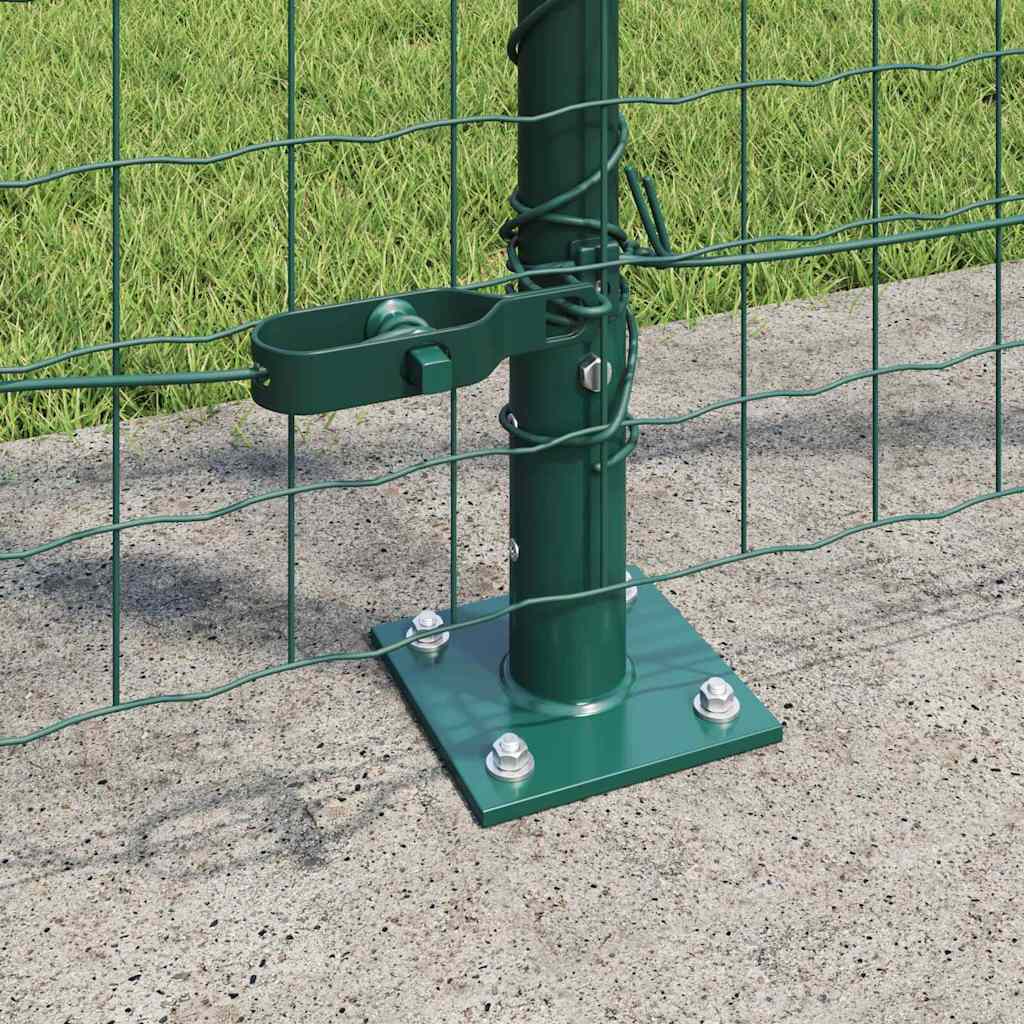 Vidaxl poteau de clôture 7 pcs acier vert