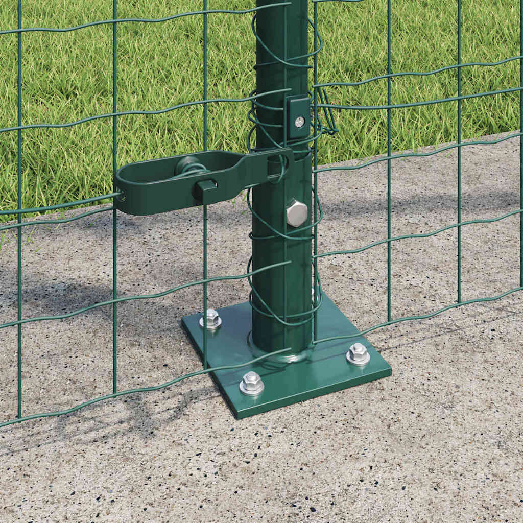 Vidaxl poteau de clôture 13 pcs acier vert