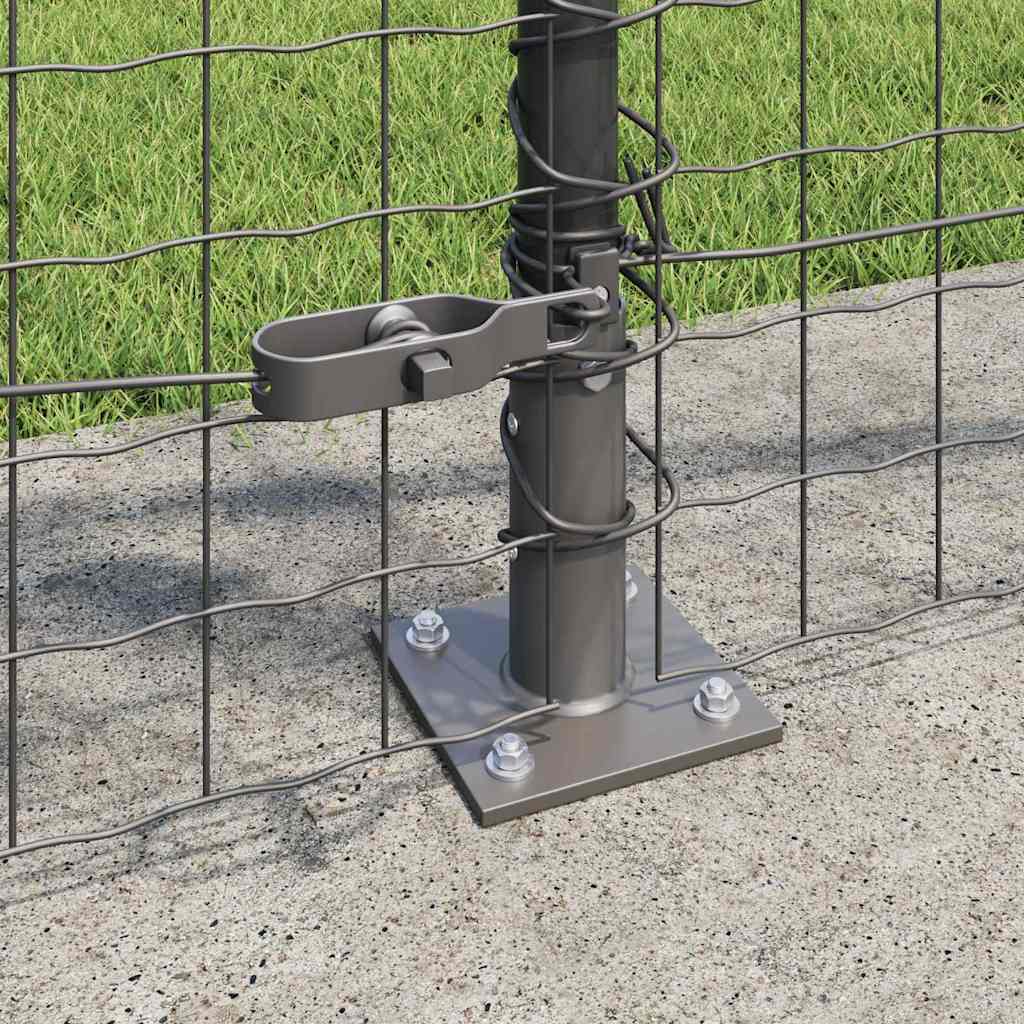 Vidaxl poteau de clôture 13 pcs acier gris