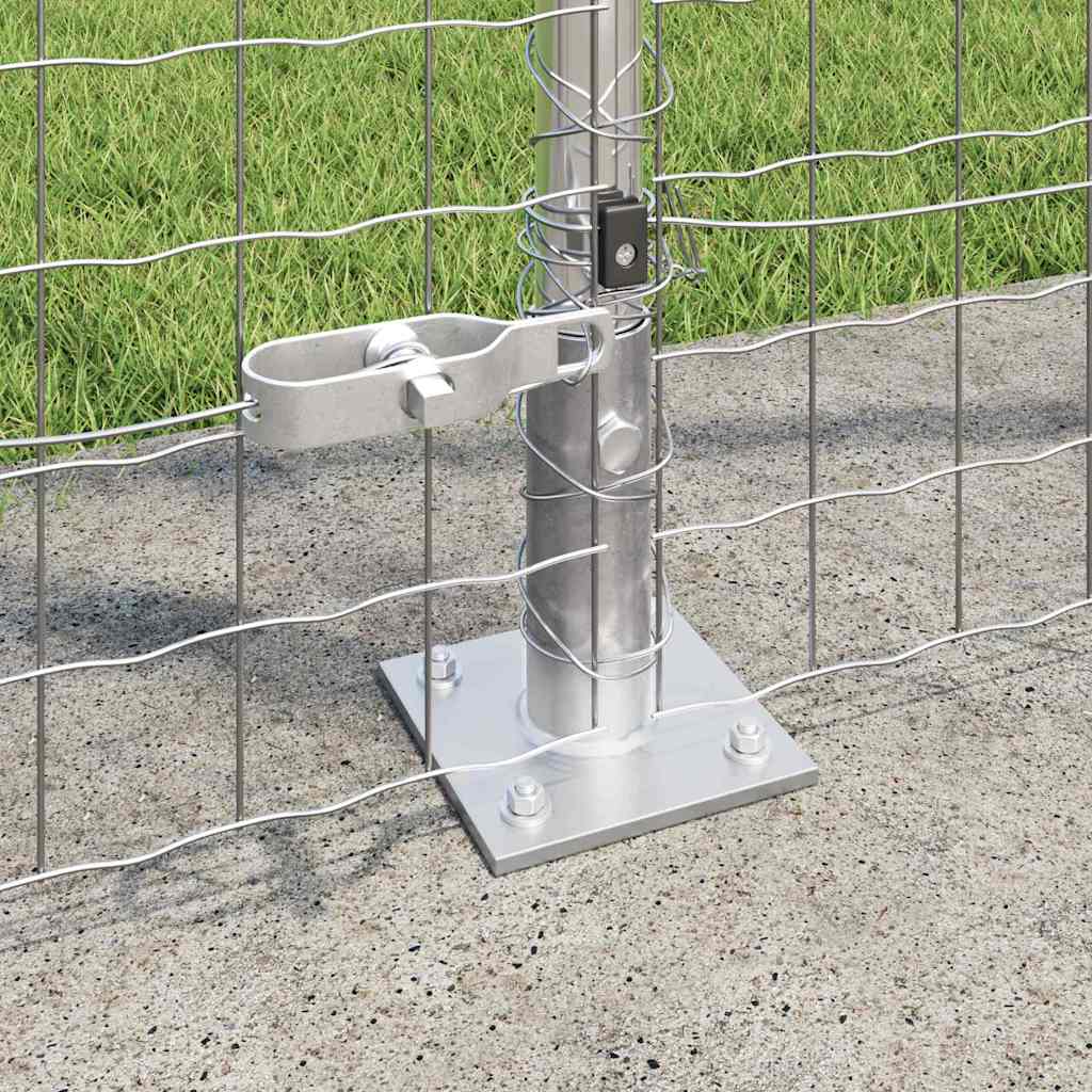 Vidaxl poteau de clôture 7 pcs acier argenté