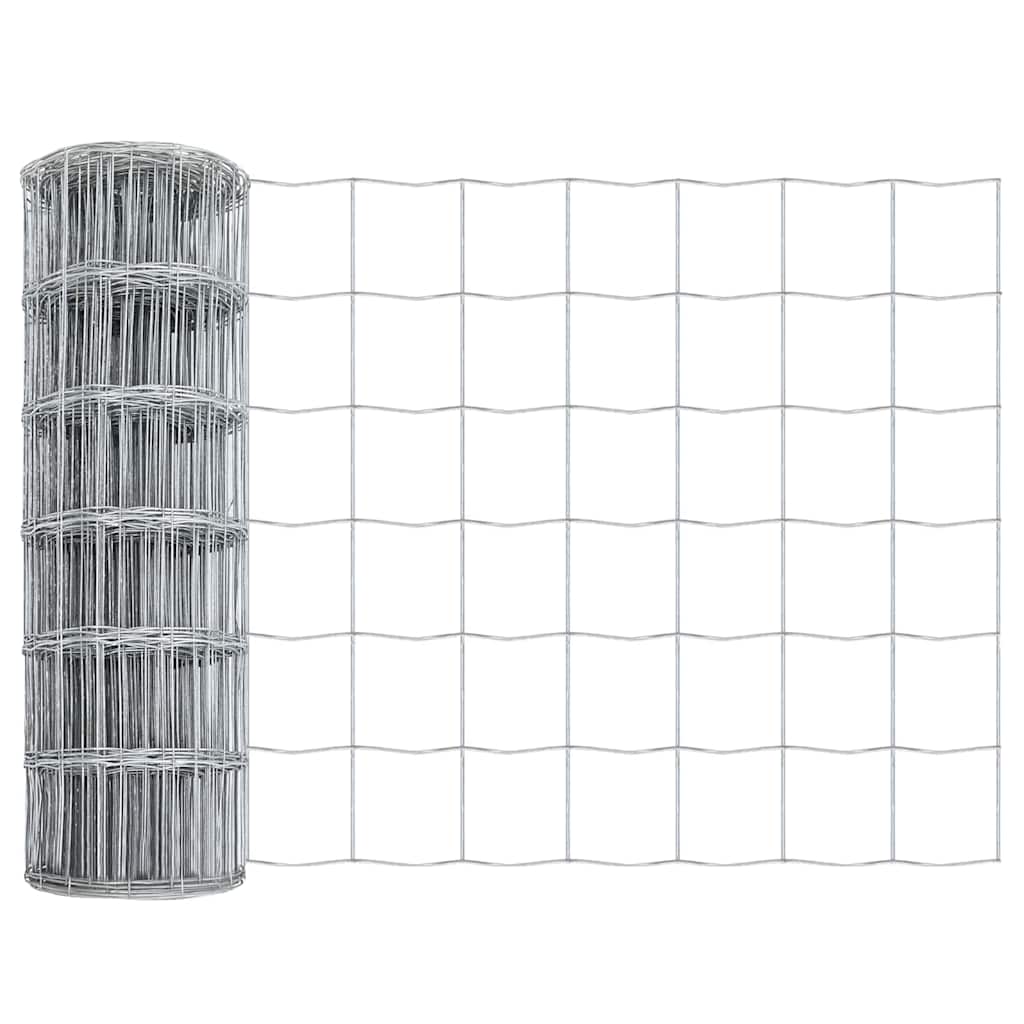 Vidaxx clôture euro argent 0,8 x 25 m fer galvanisé à chaud