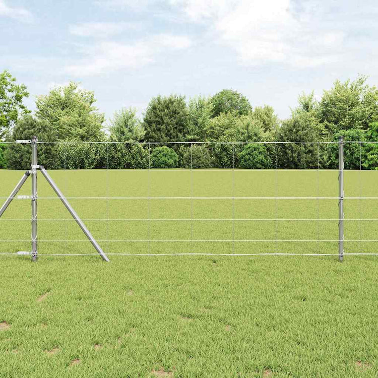Vidaxl clôture de pâturage argent 25 x 0,8 m en acier galvanisé