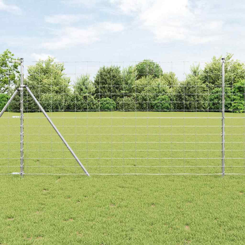 Vidaxl clôture de pâturage argent 25 x 1,4 m acier galvanisé