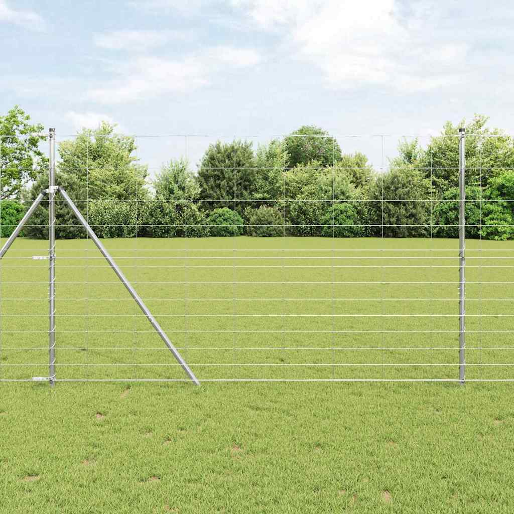 Vidaxl clôture de pâturage argent 25 x 1,5 m acier galvanisé