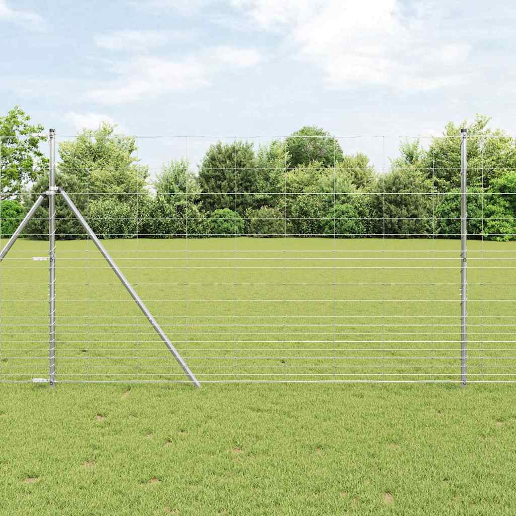 Vidaxl clôture de pâturage argent 25 x 1,5 m acier galvanisé