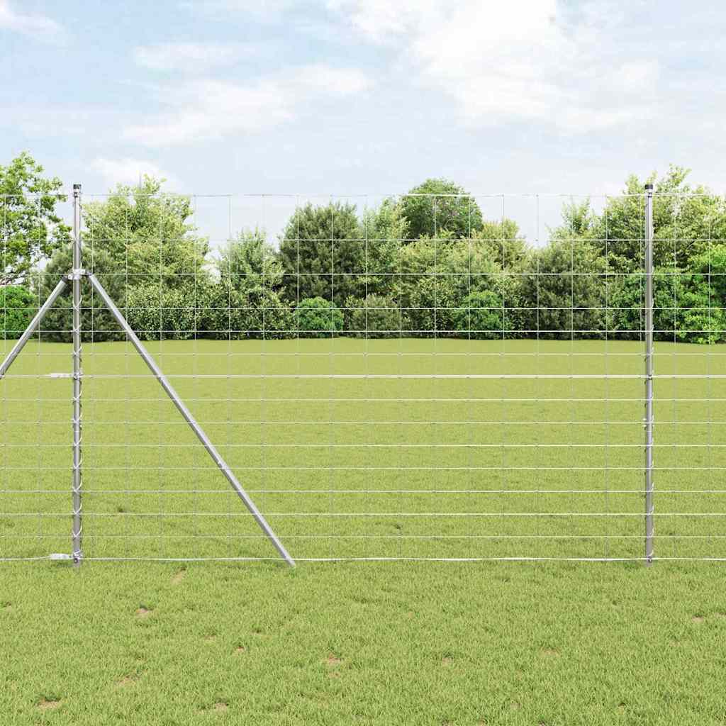 Vidaxl clôture de pâturage argent 25 x 1,6 m acier galvanisé
