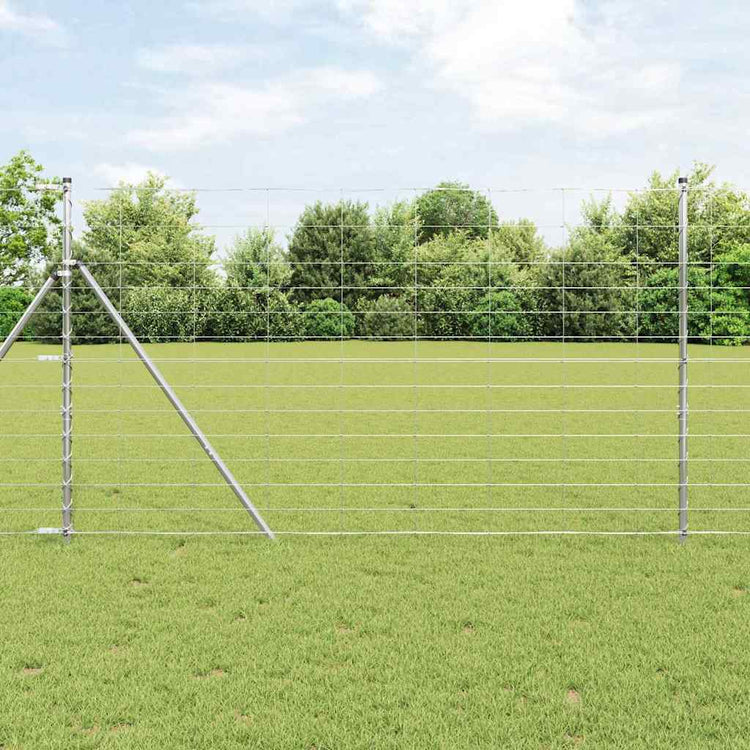 Vidaxl clôture de pâturage argent 50 x 1,4 m acier galvanisé