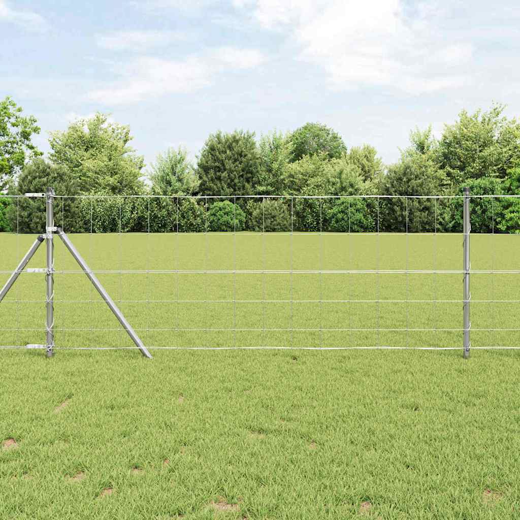 Vidaxl clôture de pâturage argent 100 x 0,8 m acier galvanisé