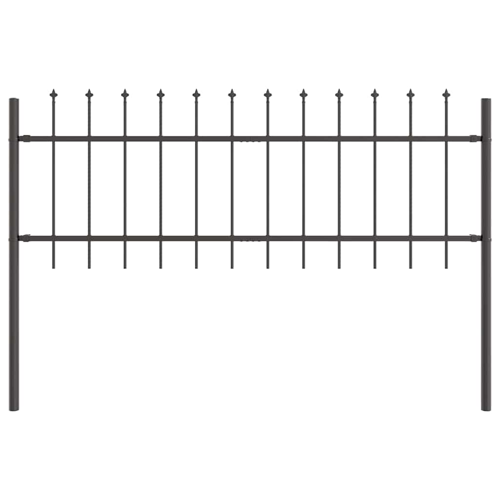 Vidaxl clôture de jardin gris 1,7 x 0,6 m en acier thermolaqué