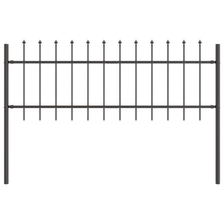 Vidaxl clôture de jardin gris 1,7 x 0,6 m en acier thermolaqué