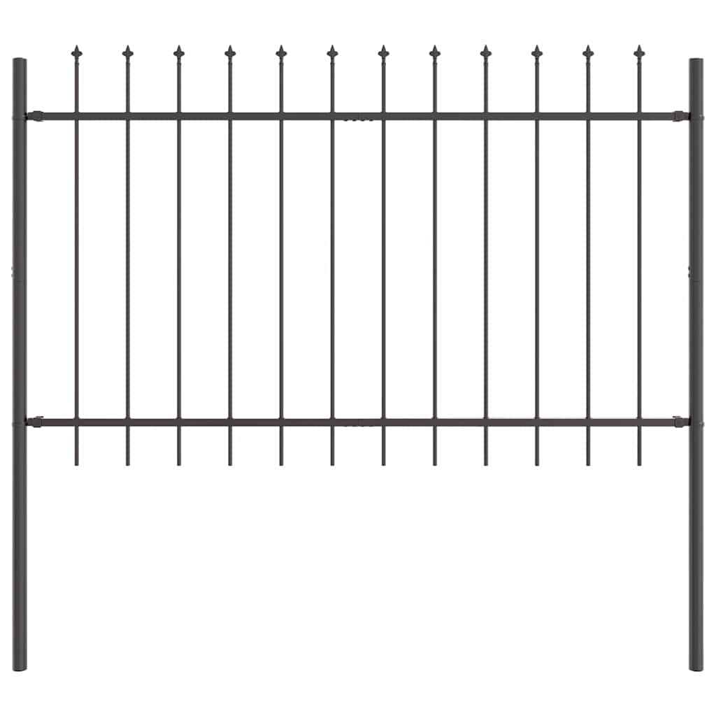 Vidaxl clôture de jardin gris 1,7 x 1 m en acier thermolaqué