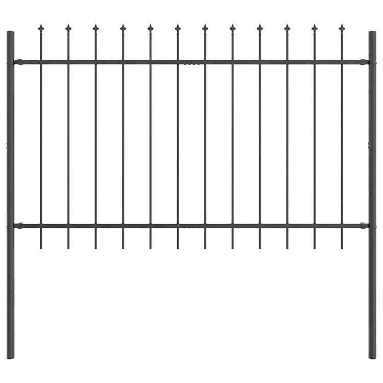 Vidaxl clôture de jardin gris 1,7 x 1 m en acier thermolaqué