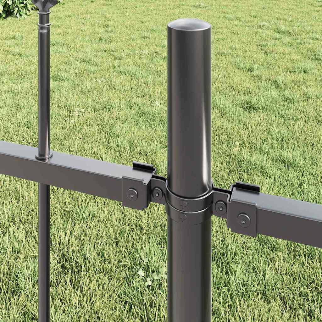 Vidaxl clôture de jardin gris 1,7 x 1,2 m en acier thermolaqué