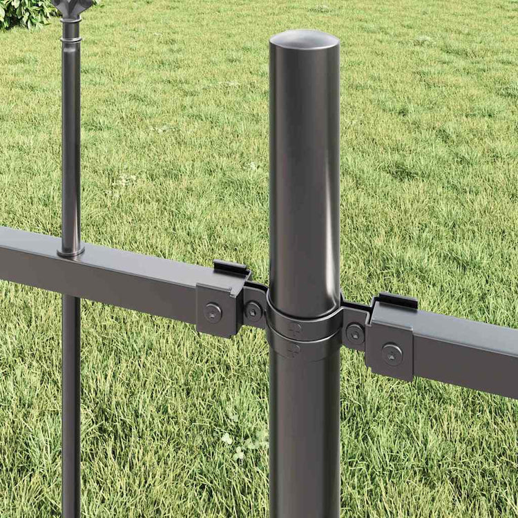 Vidaxl clôture de jardin gris 1,7 x 1,2 m en acier thermolaqué