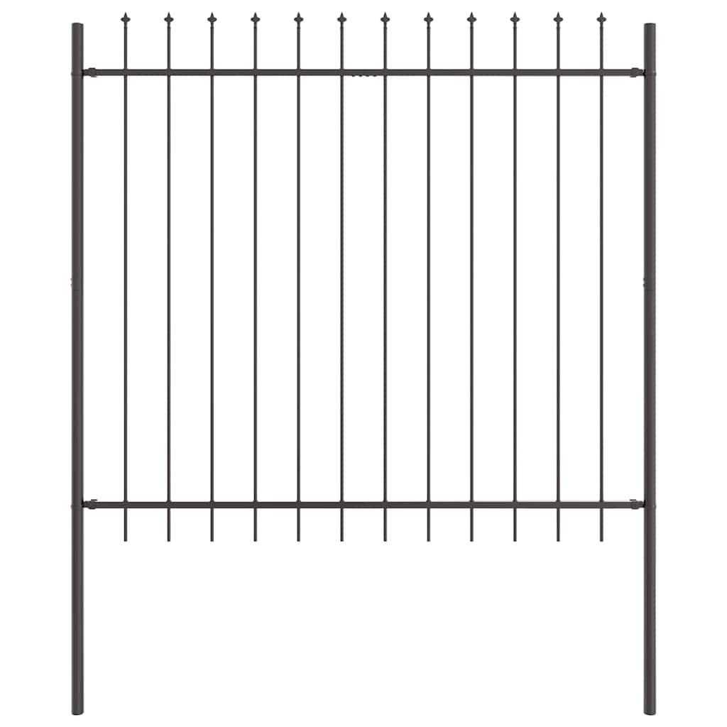 Vidaxl clôture de jardin gris 1,7 x 1,5 m en acier thermolaqué