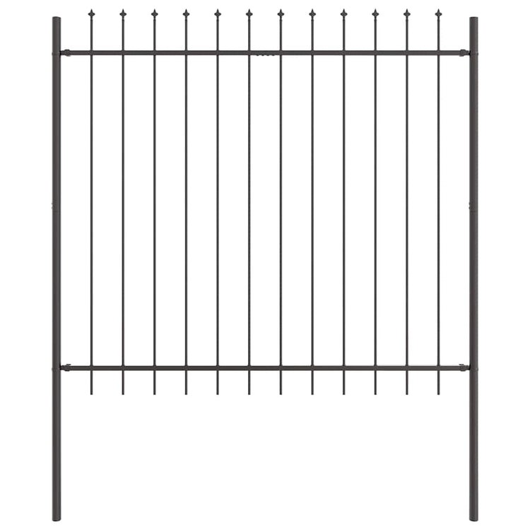 Vidaxl clôture de jardin gris 1,7 x 1,5 m en acier thermolaqué