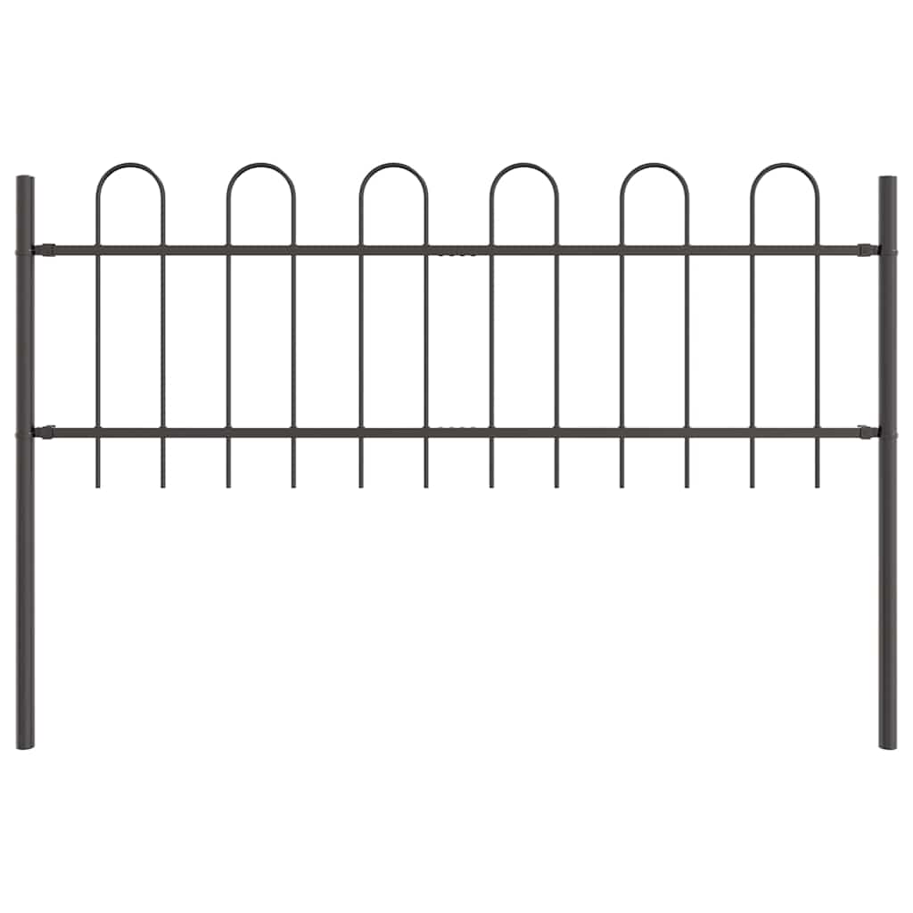 Vidaxl clôture de jardin gris 1,7 x 0,6 m en acier thermolaqué