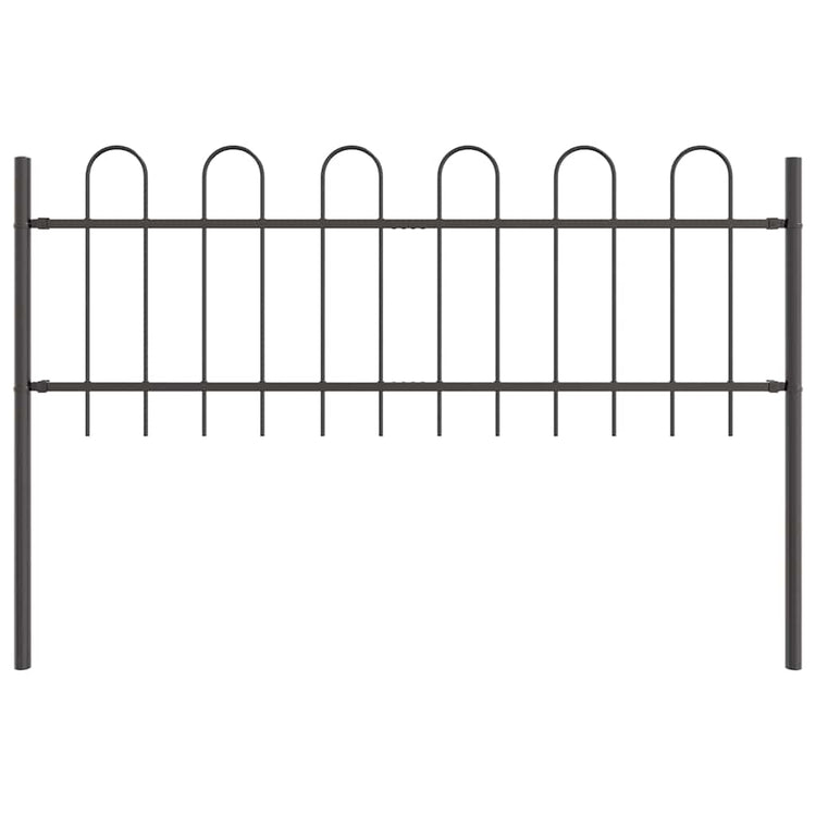 Vidaxl clôture de jardin gris 1,7 x 0,6 m en acier thermolaqué