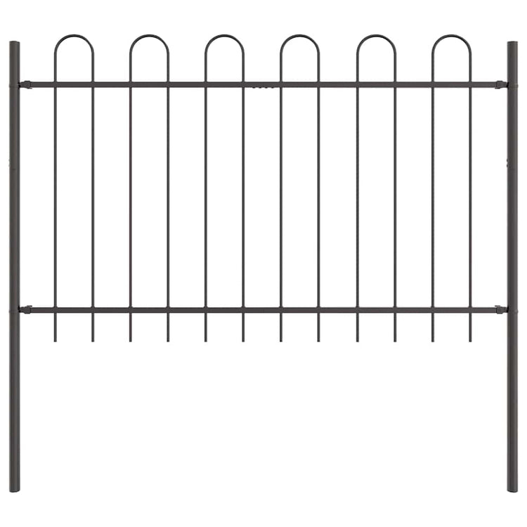 Vidaxl clôture de jardin gris 1,7 x 0,8 m en acier thermolaqué