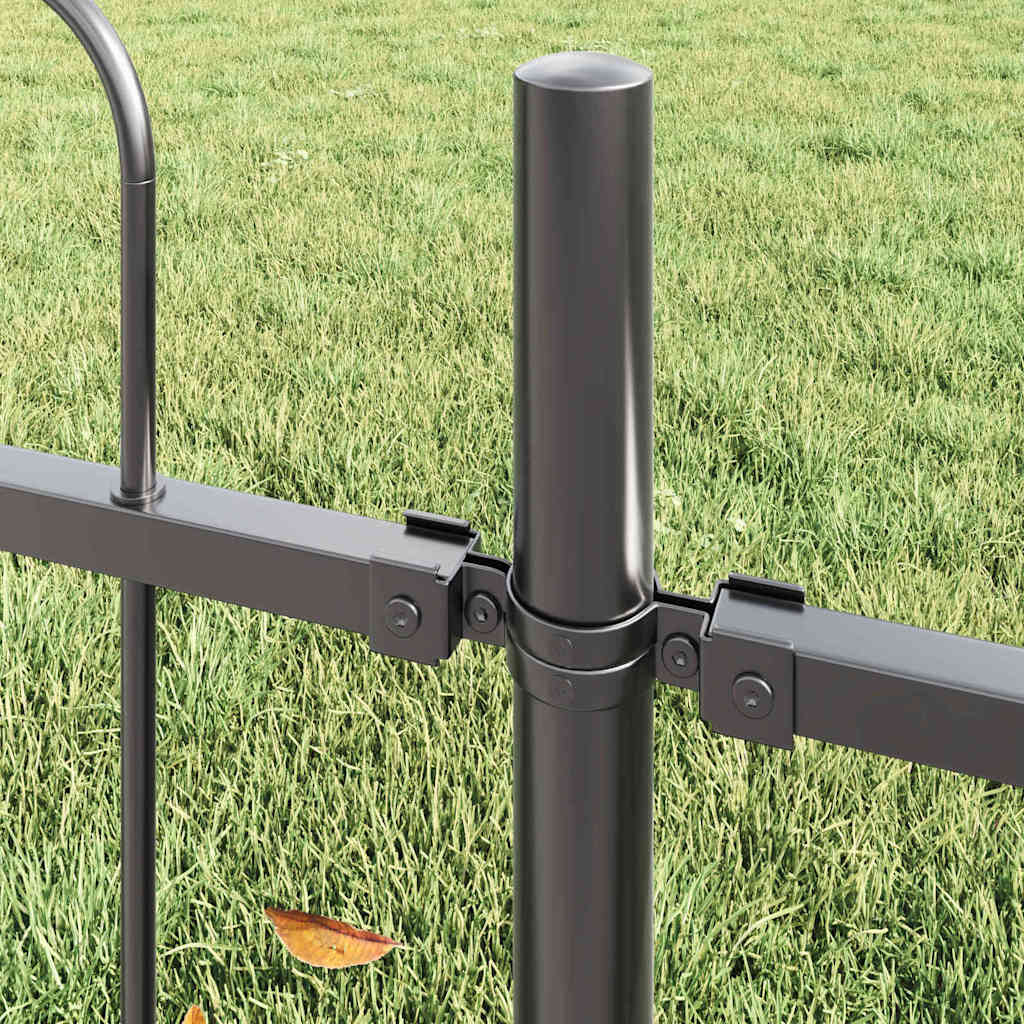 Vidaxl clôture de jardin gris 1,7 x 1,2 m en acier thermolaqué