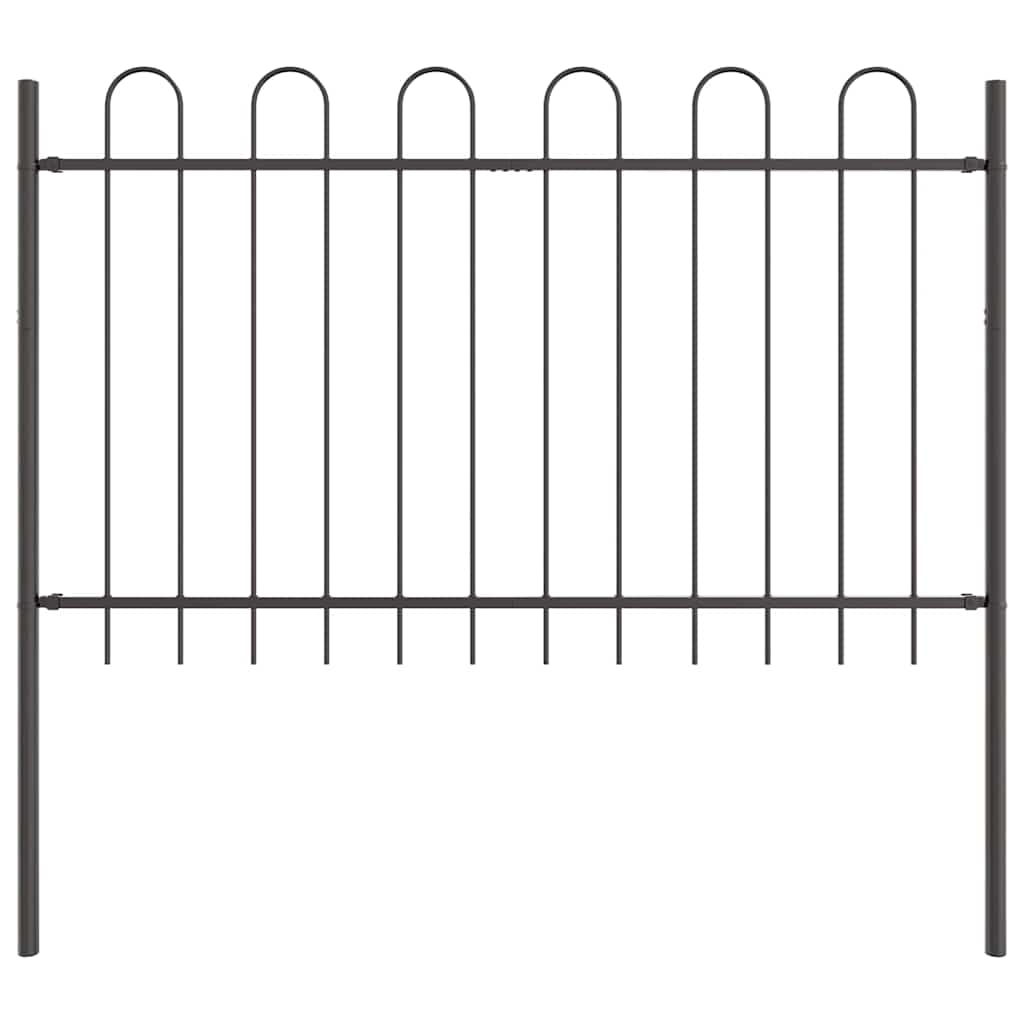 Vidaxl clôture de jardin gris 1,7 x 1,2 m en acier thermolaqué