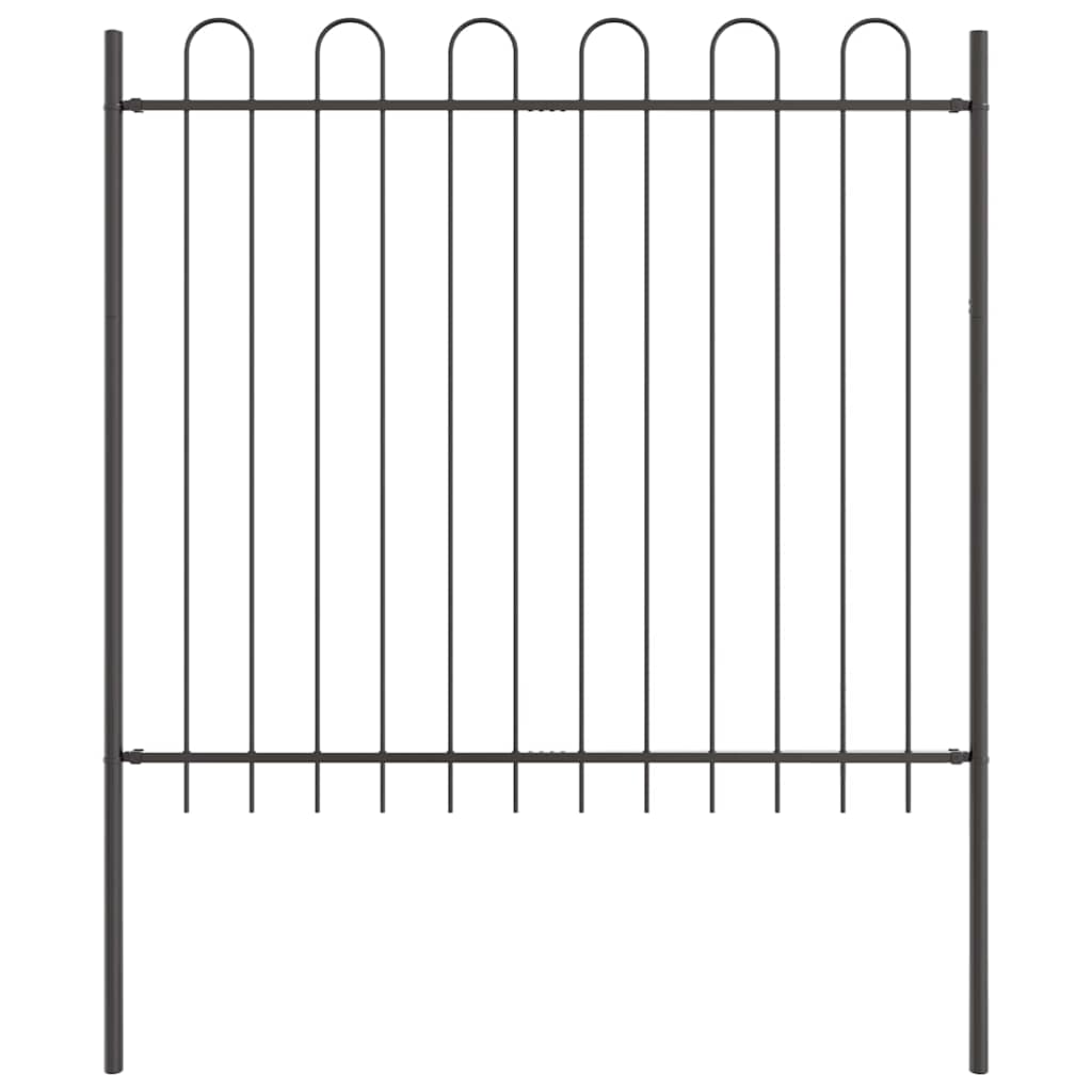 Vidaxl clôture de jardin gris 1,7 x 1,5 m en acier thermolaqué