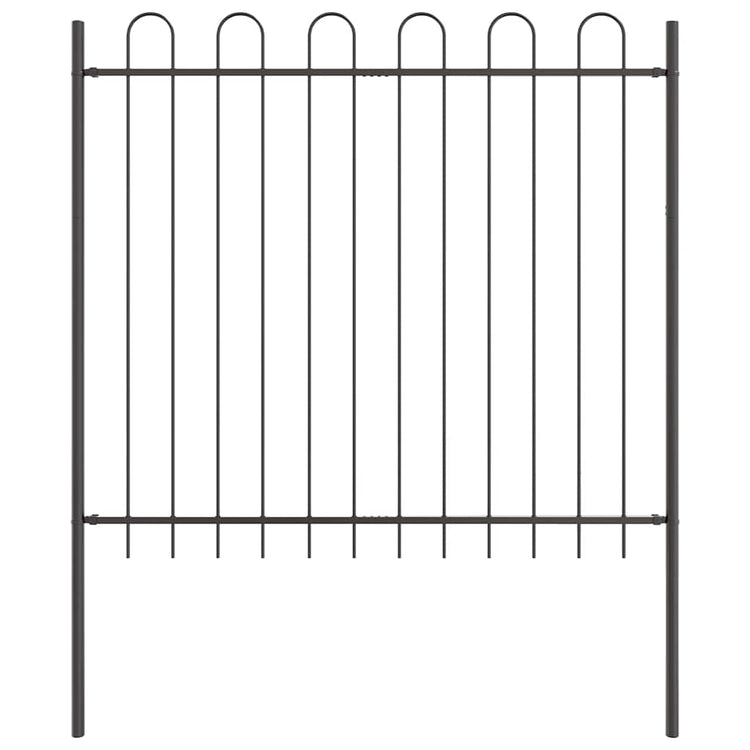 Vidaxl clôture de jardin gris 1,7 x 1,5 m en acier thermolaqué
