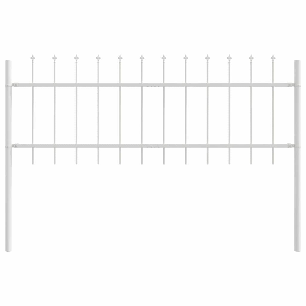Vidaxl clôture de jardin blanc 1,7 x 0,6 m en acier thermolaqué