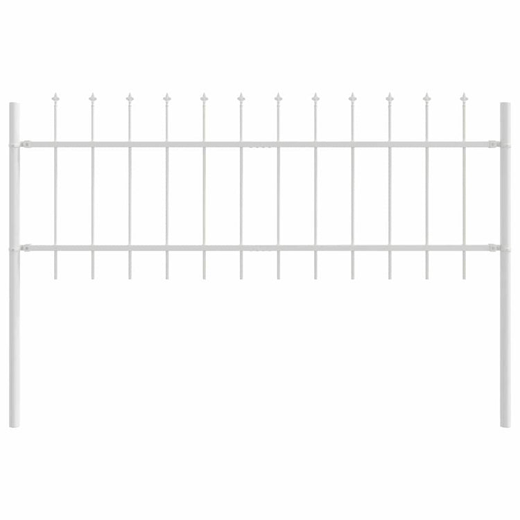 Vidaxl clôture de jardin blanc 1,7 x 0,6 m en acier thermolaqué